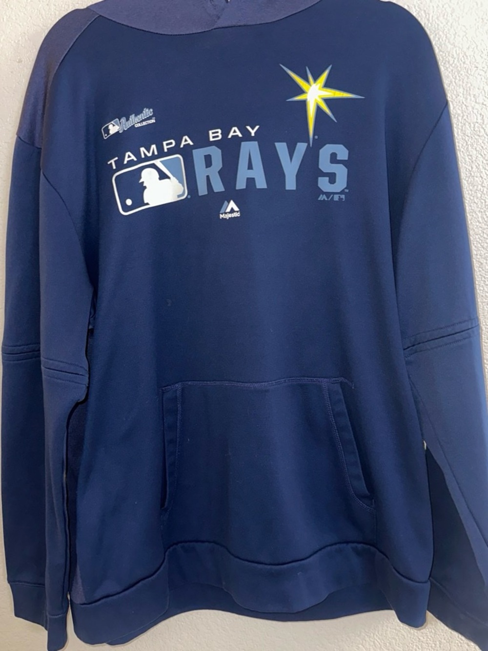 Majestic Tampa Bay Rays Navy Crewneck Pullover Sweatshirt